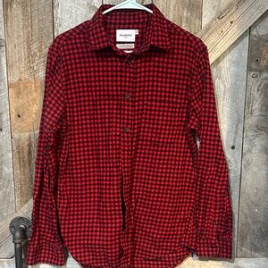 Goodfellow & Co Red and Black Check Button-Down Shirt